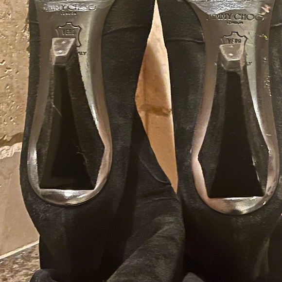 Jimmy Choo Black Suede Over-The-Knee Heeled Boots - Picture 9 of 12